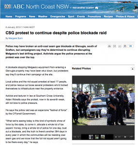 CSG protest to continue despite police blockade raid - ABC News
