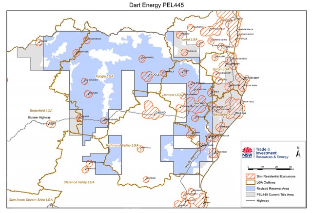 The revised exploration licence area approved by the government in December. Image courtesy Dept. Resources & Energy, NSW Govt.