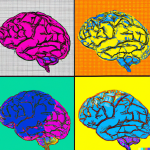 Illustration of brain as pop art